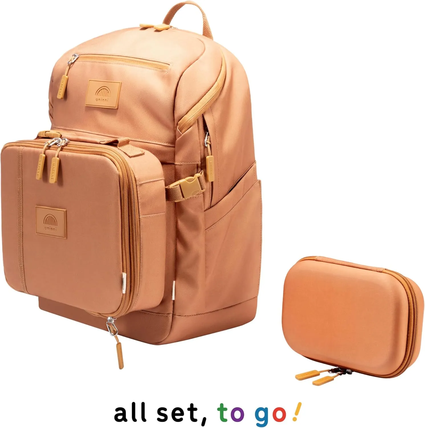 16 student backpacks, Age 8  & Adults with Padded, and Adjustable Shoulder Straps, Laptop compartment. (Brown)