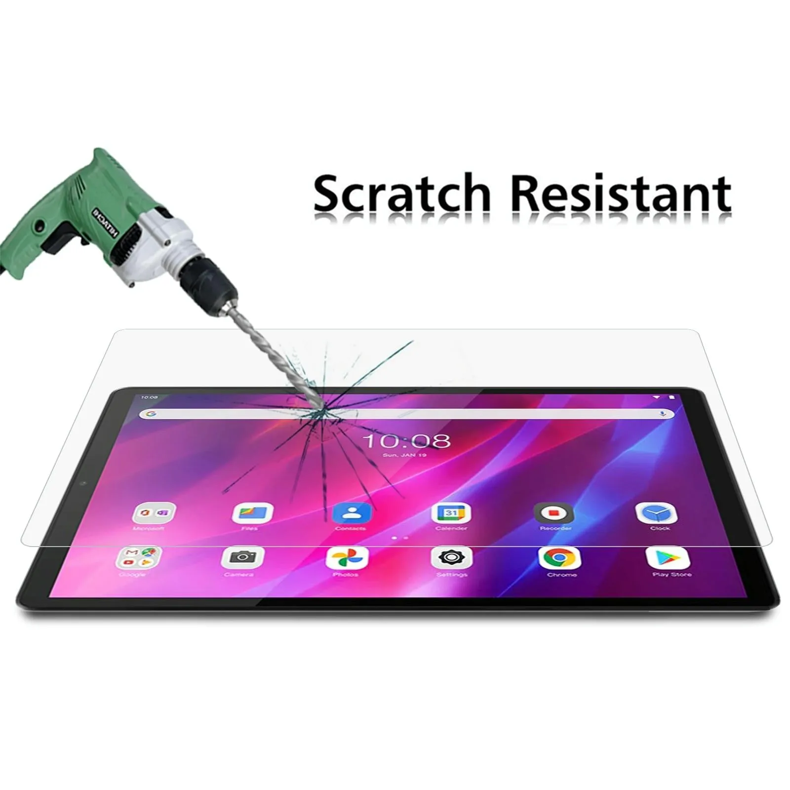 2-Pack Tempered Glass Film For Lenovo K10 Tablet - 9H 2.5D Explosion-Proof