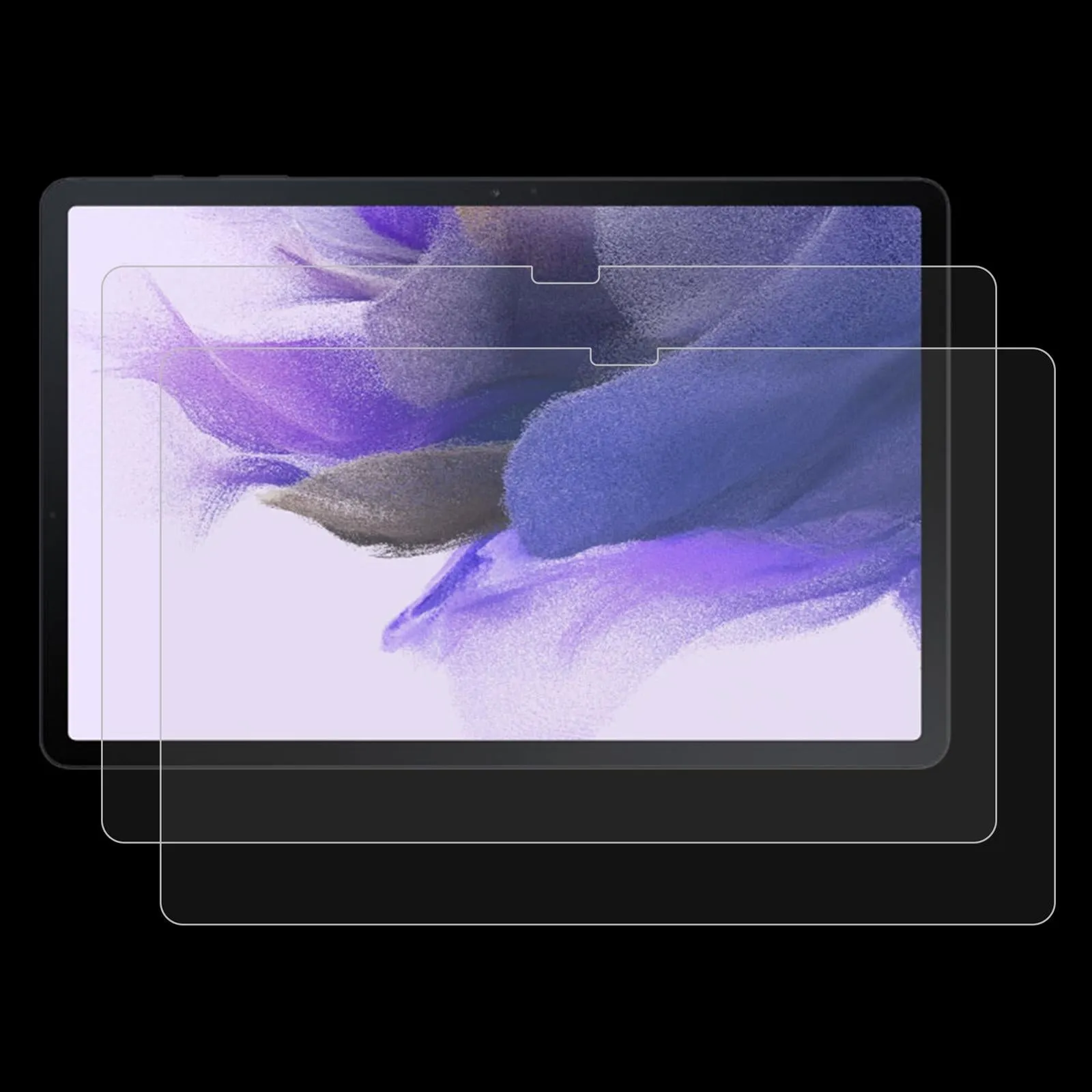 2-pack Tempered Glass Film for Samsung Galaxy Tab S7 Fe - 9h 2.5d Explosion-proof