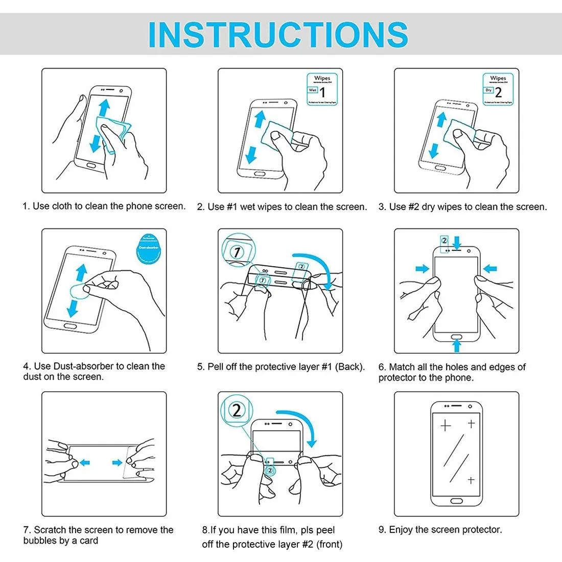 2-pack Tempered Glass Film for Samsung Galaxy Tab S7 Fe - 9h 2.5d Explosion-proof