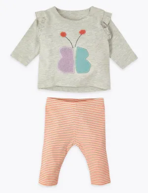2 Piece Cotton Jersey Butterfly Outfit