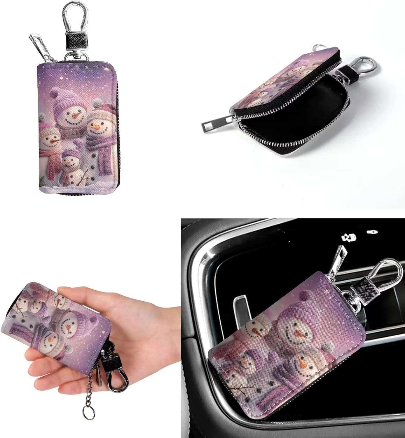 2Pcs Crossbody Bags Set Bucket Bags Tote Bag for Women Car Key Fob Protector Large Capacity with Zipper