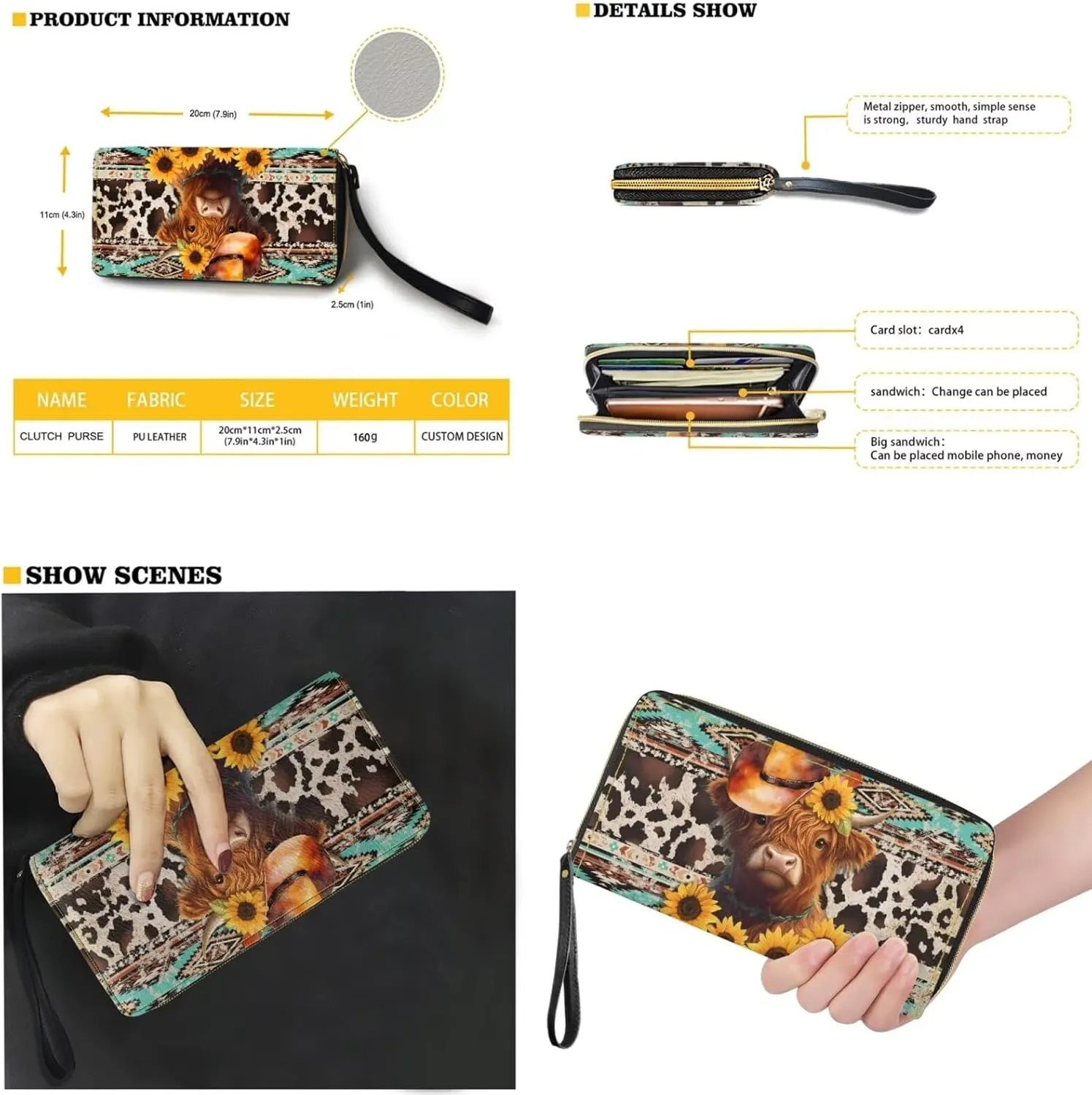 2Pcs Saddle Bags Set Bucket Bags Tote Bag for Women Wear-resistant Wristlet Wallets Large Capacity with Zipper