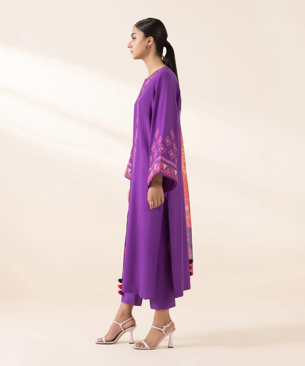 3 Piece - Embroidered Arabic Lawn Suit