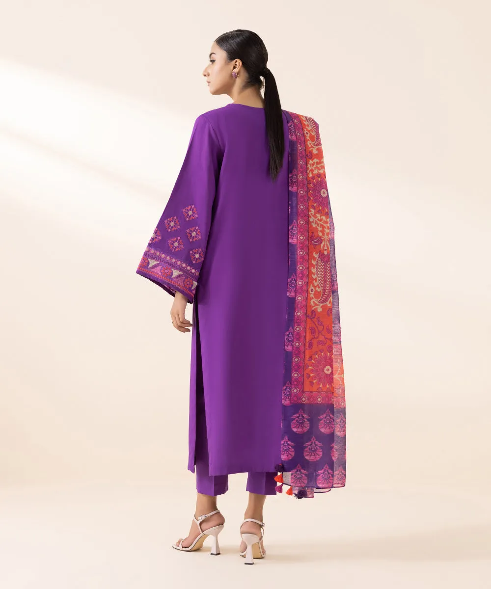 3 Piece - Embroidered Arabic Lawn Suit