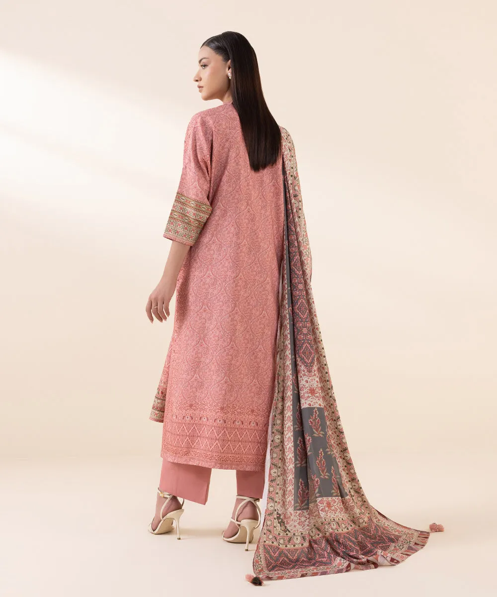 3 Piece - Embroidered Linen Suit