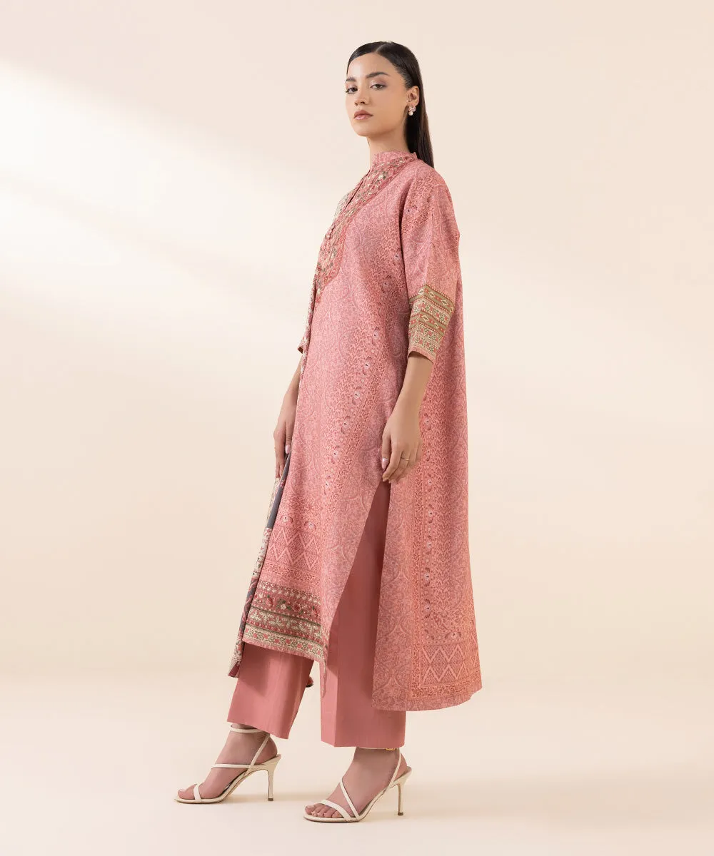 3 Piece - Embroidered Linen Suit