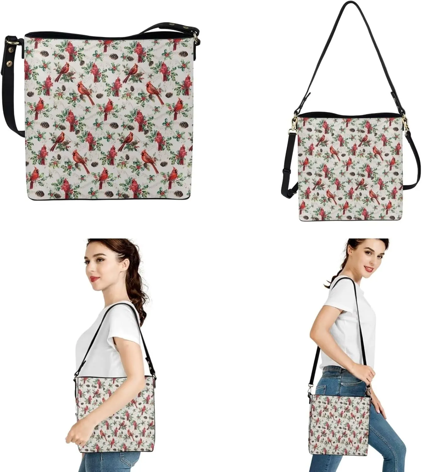 3Pcs Saddle Bags Set Shoulder Bag Satchel Bags for Women Purses for Women Key Holder