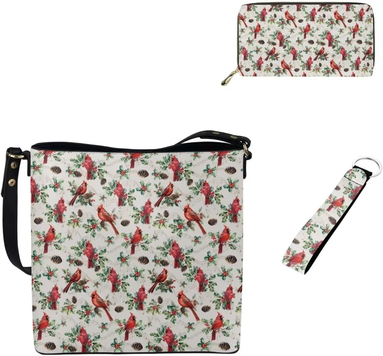 3Pcs Saddle Bags Set Shoulder Bag Satchel Bags for Women Purses for Women Key Holder