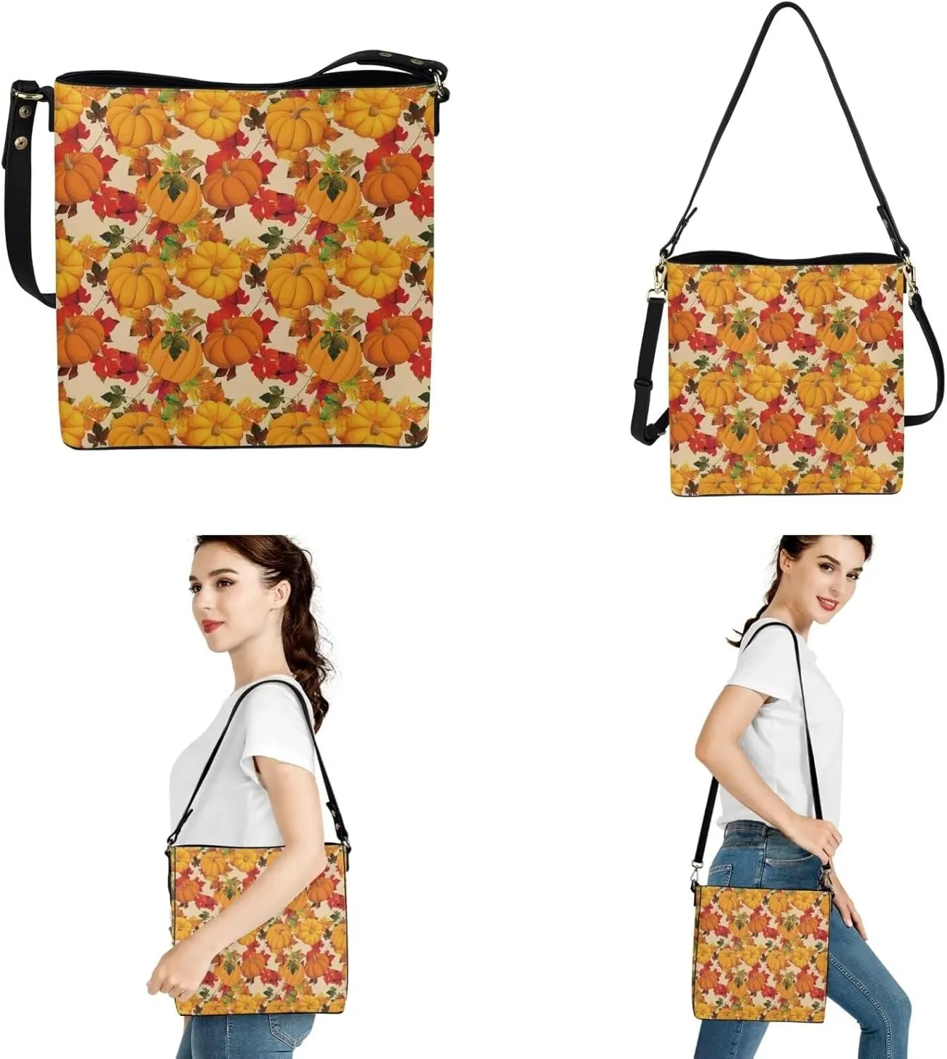 3Pcs Tote Bags Set Saddle Bags Shoulder Purses for Women Wallet Women Wristlet Keychain for Travel Office