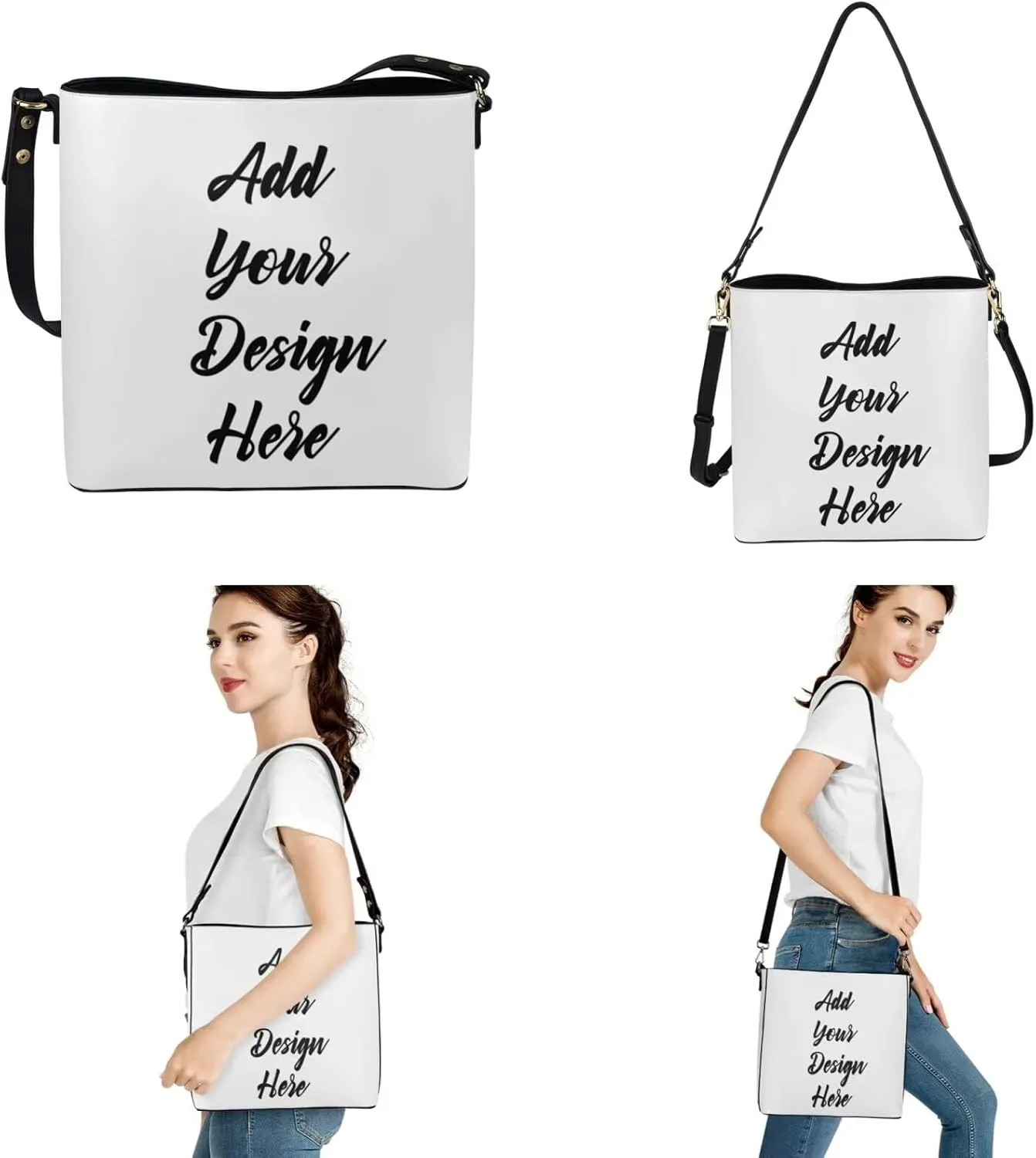 3Pcs Tote Bags Set Saddle Bags Shoulder Purses for Women Wallet Women Wristlet Keychain for Travel Office