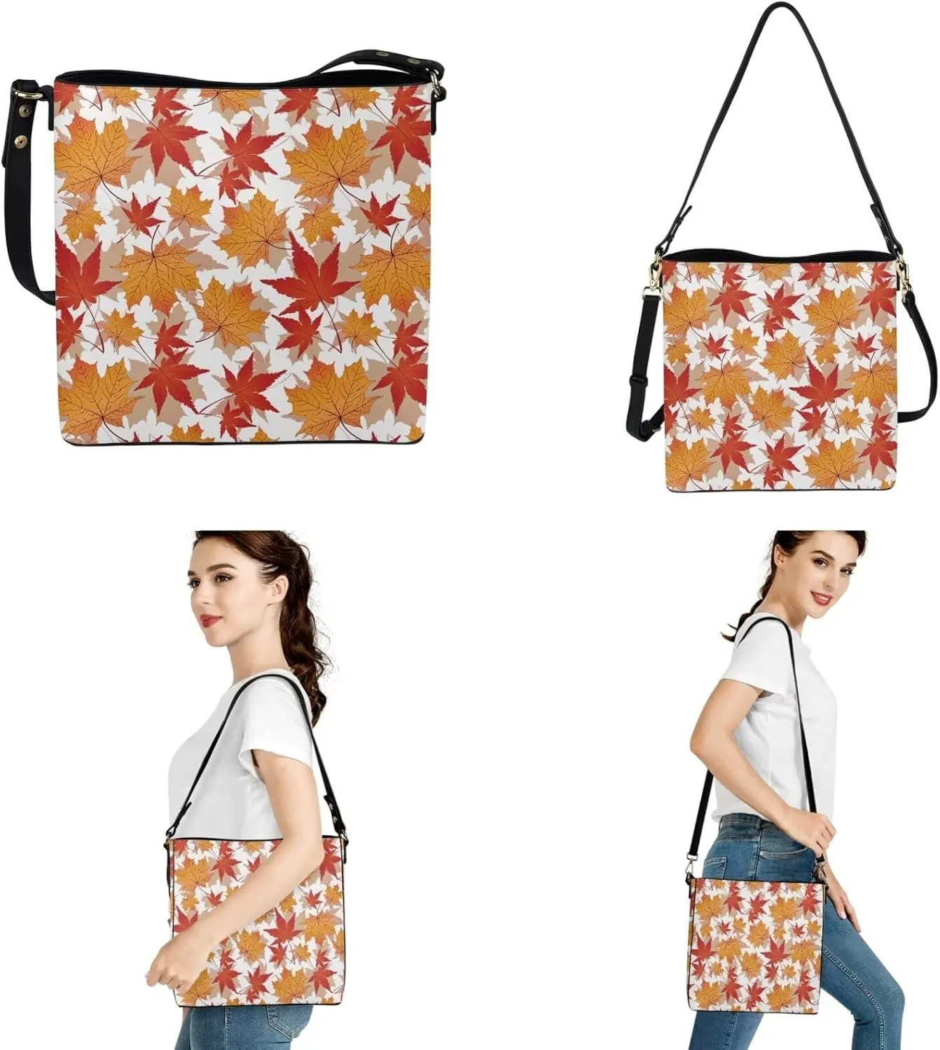 3Pcs Tote Bags Set Saddle Bags Shoulder Purses for Women Wallet Women Wristlet Keychain for Travel Office