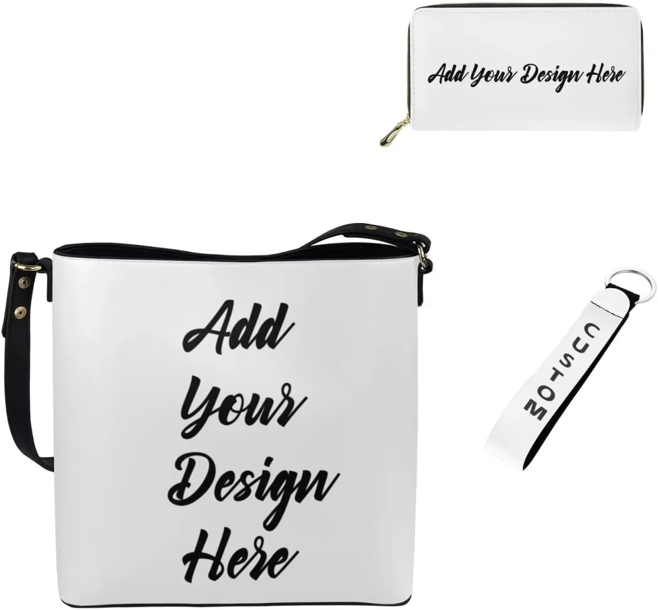 3Pcs Tote Bags Set Saddle Bags Shoulder Purses for Women Wallet Women Wristlet Keychain for Travel Office