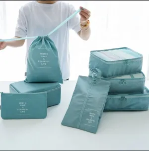 7-Piece Lightweight Packing Cubes Set with Spacious Toiletries Bag,Travel Luggage Packing Organizers (Torques)