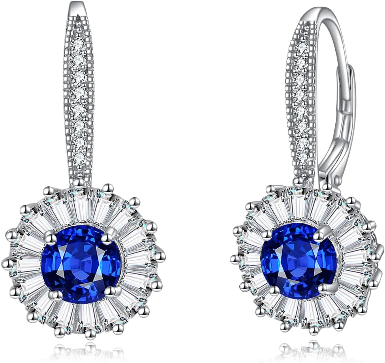 925 Sterling Silver Oval Stud Earrings Halo Sunburst Earring for Women