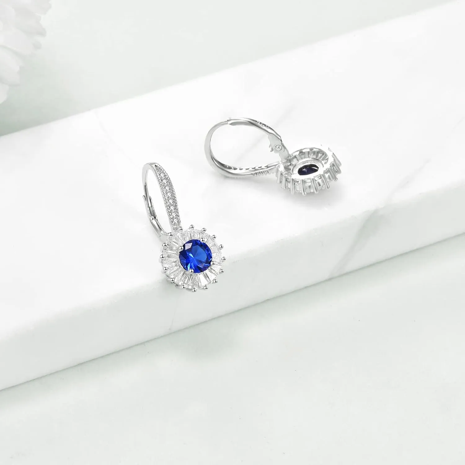 925 Sterling Silver Oval Stud Earrings Halo Sunburst Earring for Women
