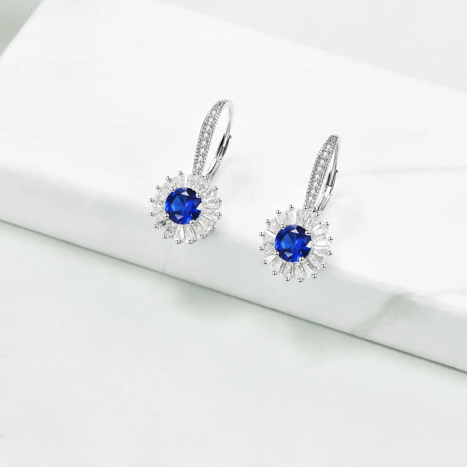 925 Sterling Silver Oval Stud Earrings Halo Sunburst Earring for Women
