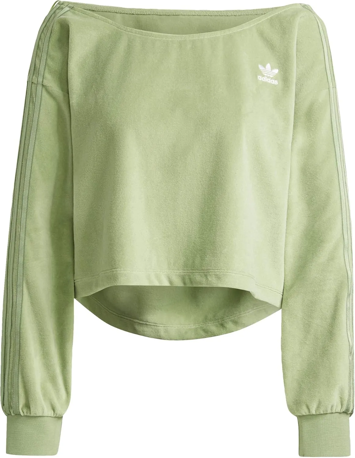 adidas LOUNGEWEAR Off Shoulder Sweater Women's, Green, Size 2XS