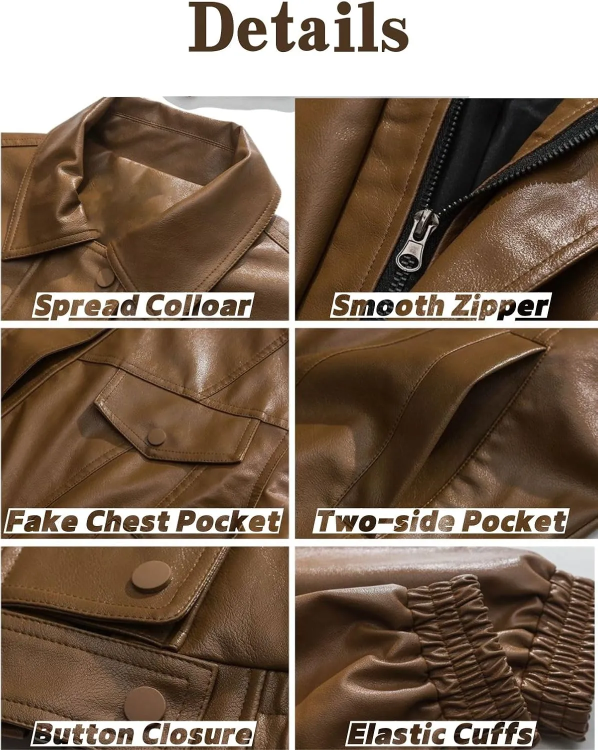 Aelfric Eden Womens Oversized Leather Jackets Mens Faux Leather Bomber Jacket 90s Vintage Biker Racing Moto Jackets