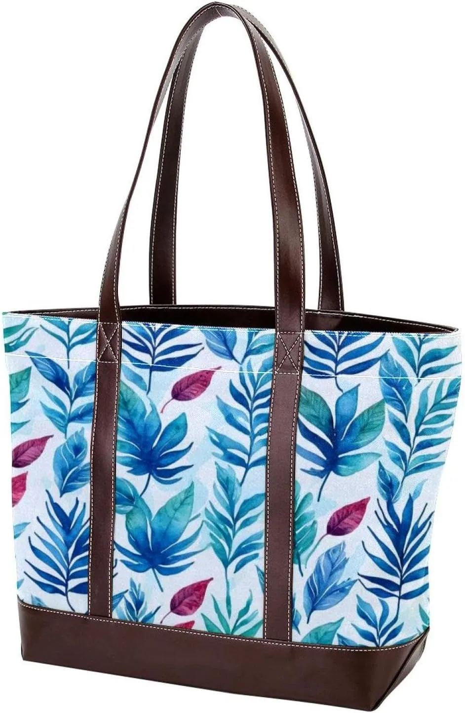 Aesthetic Leaves-673 Tote Bags Durable Leather Canvas Purses and Handbags for Women Top Handle Shoulder Satchel Hobo Bags