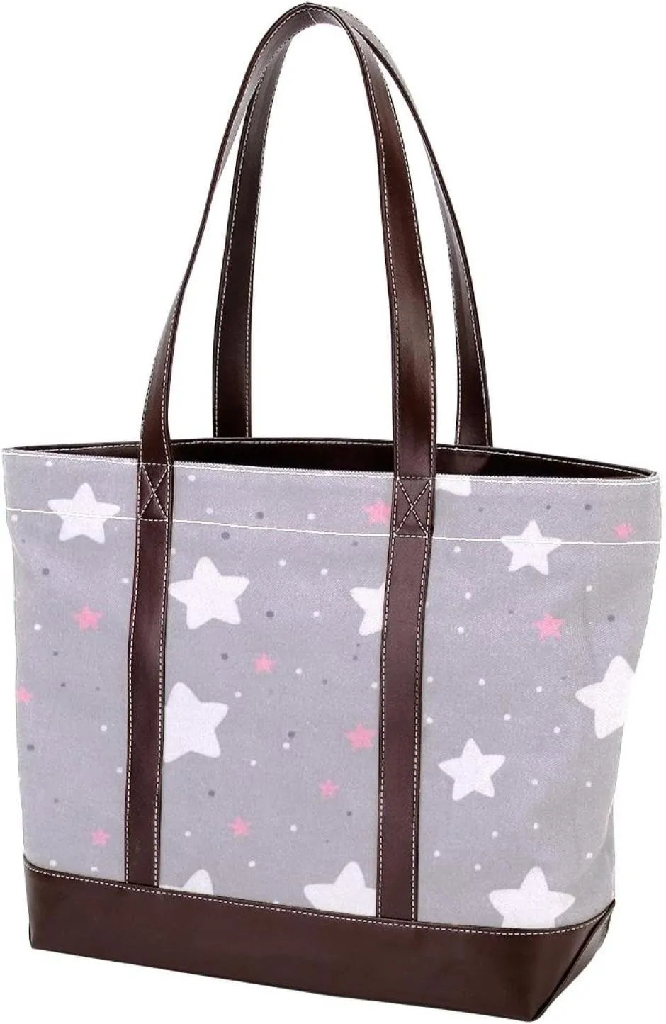 Aesthetic Stars and Moon-1345 Tote Bags Durable Leather Canvas Purses and Handbags for Women Top Handle Shoulder Satchel Hobo Bags