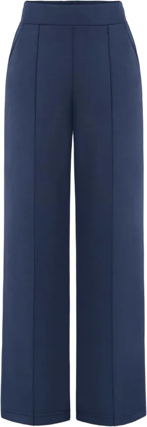 AFITNE Women's Wide Leg Work Pants High Waist Pull On Business Casual Pants Lightweight Lounge Slacks with Pockets 29"/31"