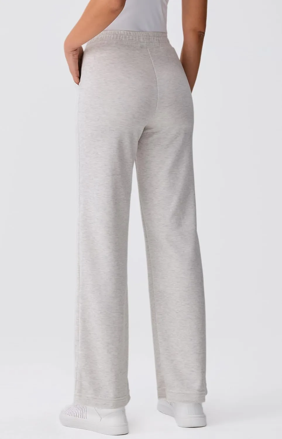 AFITNE Women's Wide Leg Work Pants High Waist Pull On Business Casual Pants Lightweight Lounge Slacks with Pockets 29"/31"
