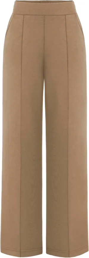 AFITNE Women's Wide Leg Work Pants High Waist Pull On Business Casual Pants Lightweight Lounge Slacks with Pockets 29"/31"