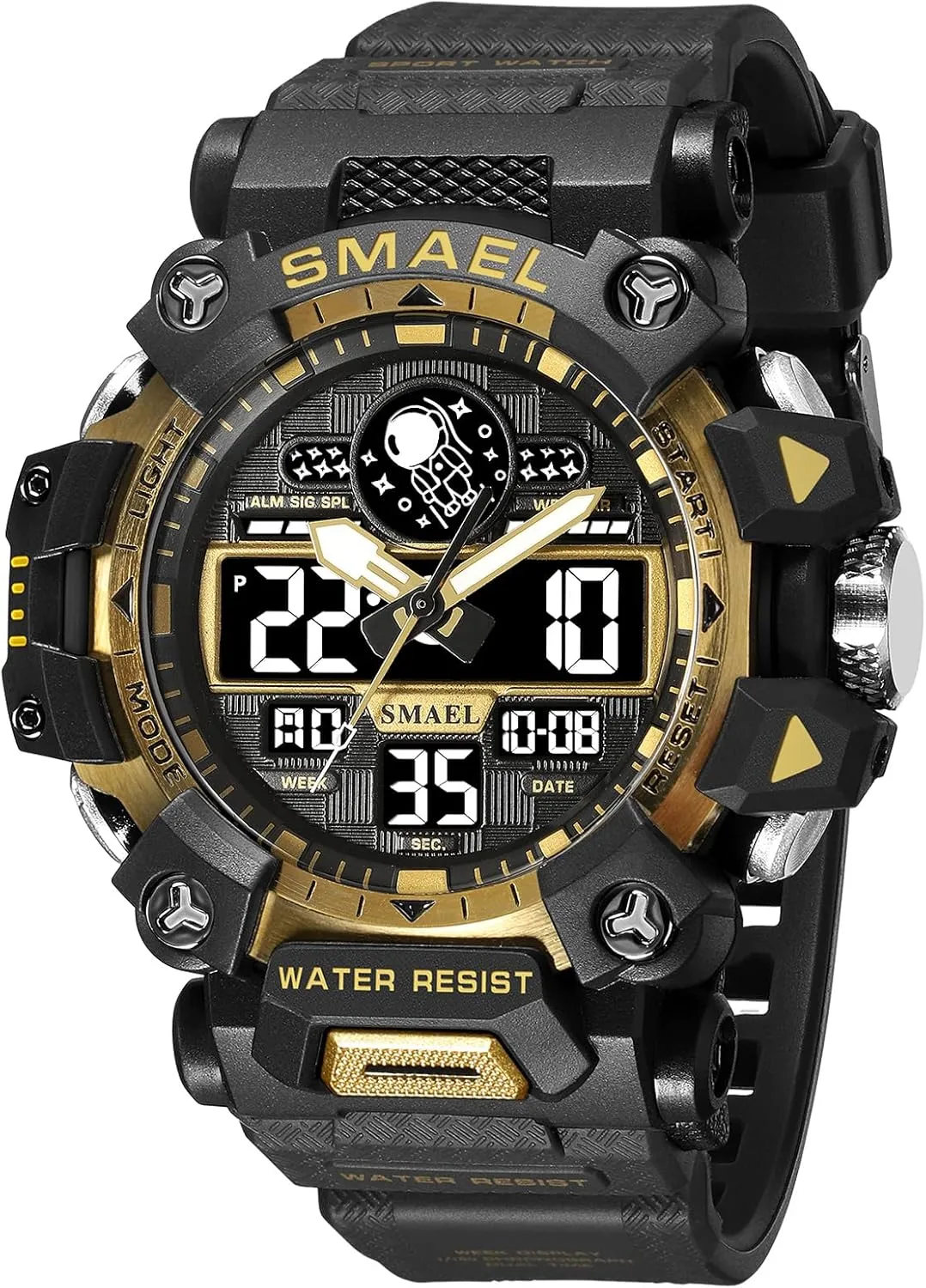AIMES Men's Watches Sports Outdoor Waterproof Military Watch for Men Large Dual Time Zone Date Multi Function Casual Work Wristwatch Tactics LED Alarm Stopwatch