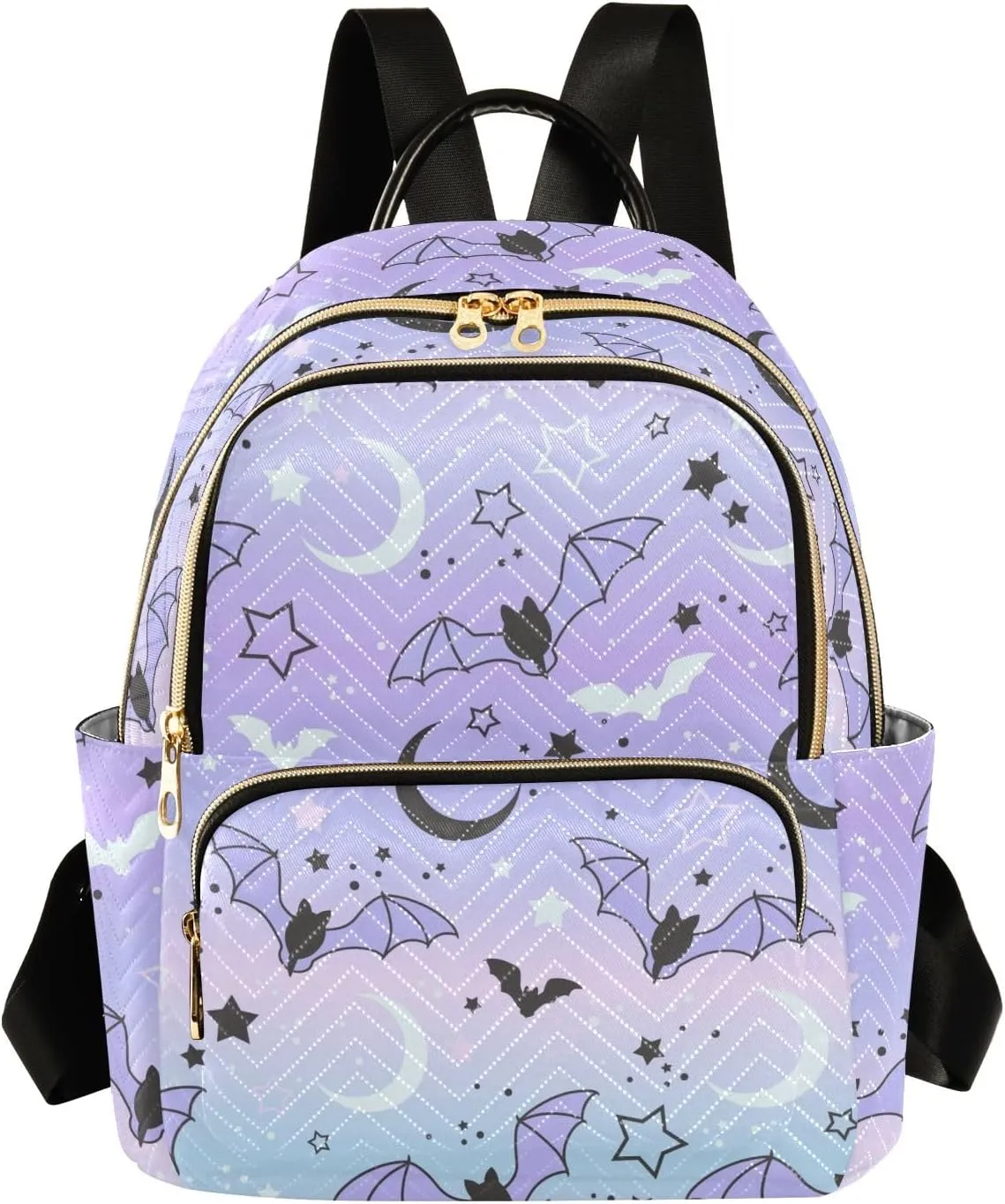ALAZA Travel Backpack Purse for Women Fashion Anti-theft Work Casual Bat Starry Sky Daypack Shoulder Bag Medium Size