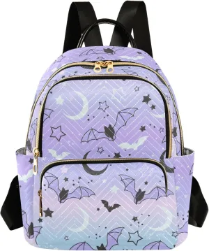 ALAZA Travel Backpack Purse for Women Fashion Anti-theft Work Casual Bat Starry Sky Daypack Shoulder Bag Medium Size