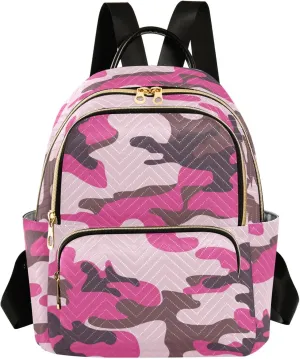 ALAZA Travel Backpack Purse for Women Fashion Anti-theft Work Casual Camo Pink Camouflage Daypack Shoulder Bag Medium Size
