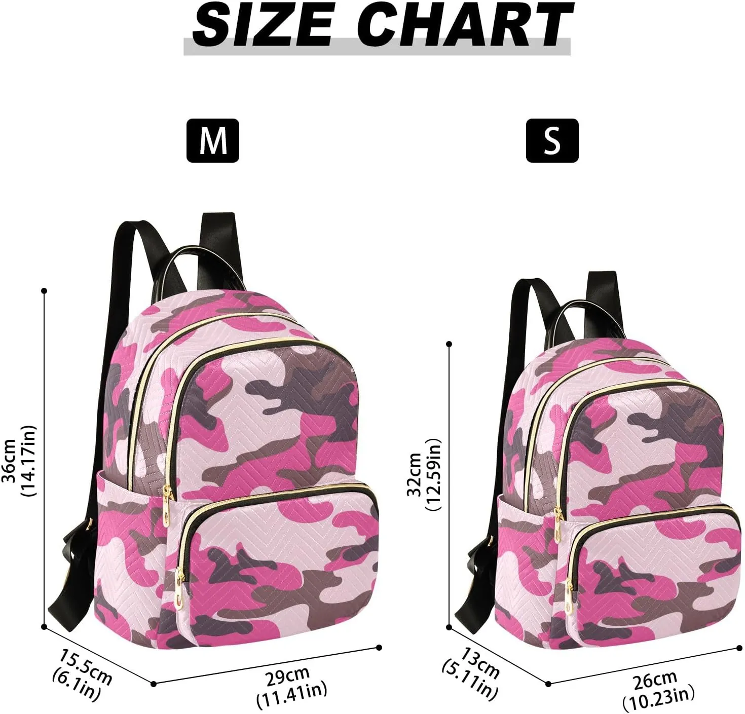 ALAZA Travel Backpack Purse for Women Fashion Anti-theft Work Casual Camo Pink Camouflage Daypack Shoulder Bag Medium Size