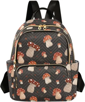 ALAZA Travel Backpack Purse for Women Fashion Anti-theft Work Casual Mushroom Vintage Daypack Shoulder Bag Medium Size