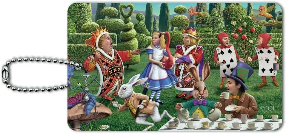 Alice in Wonderland Garden Party Luggage Card Suitcase Carry-On ID Tag