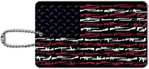 American Gun Flag USA Second 2nd Amendment Luggage Card Suitcase Carry-On ID Tag