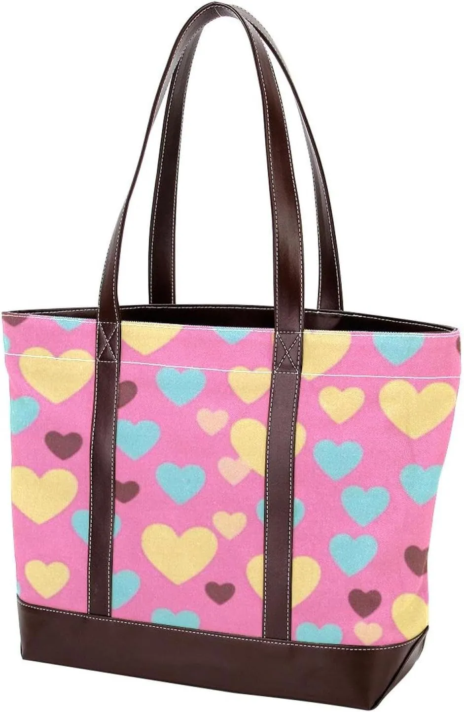 Art Love-1615 Tote Bags Durable Leather Canvas Purses and Handbags for Women Top Handle Shoulder Satchel Hobo Bags