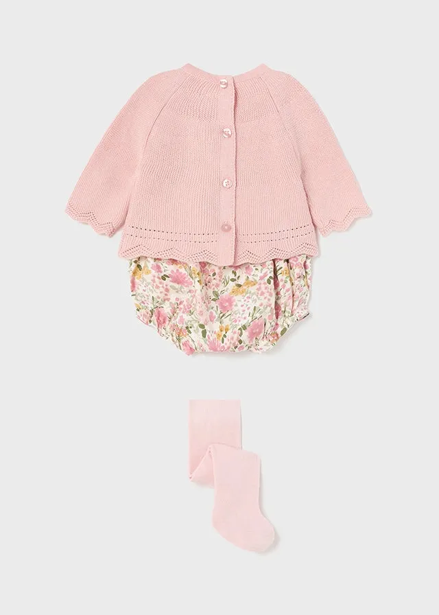 Baby Girl 3-Piece Bloomer, Sweater and Legging Set | Mayoral