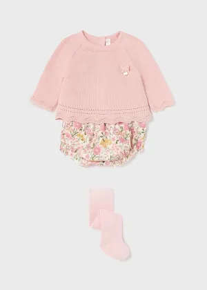 Baby Girl 3-Piece Bloomer, Sweater and Legging Set | Mayoral