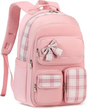 Backpack for Girls,School Backpacks for Teen,Cute College Bags for Women Students Large Bookbag 15.6 Inch Laptop Bag Back Pack Kids Kindergarten Elementary Casual Travel Daypacks Pink