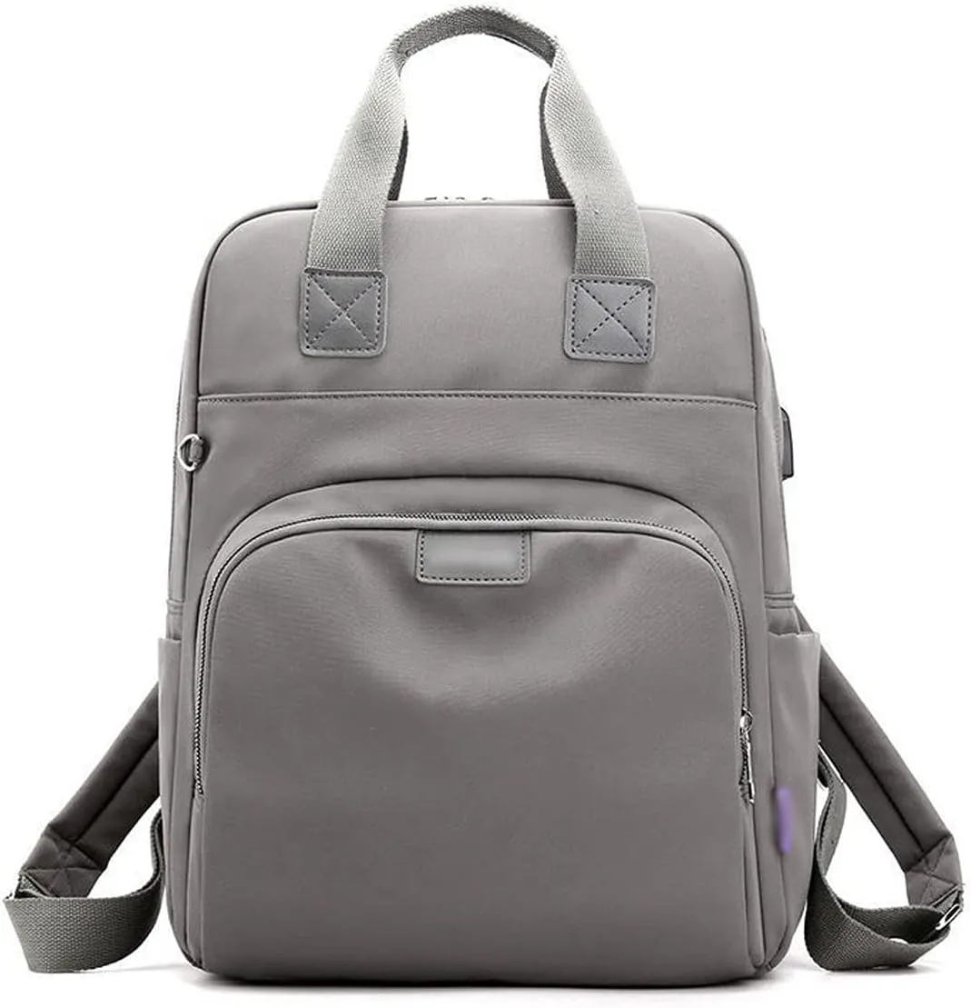 Backpack for women Waterproof Ladies Shoulder Female Laptop Backpacks Quality Business Bags (Gray)
