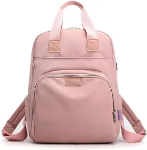 Backpack for women Waterproof Ladies Shoulder Female Laptop Backpacks Quality Business Bags (Pink)