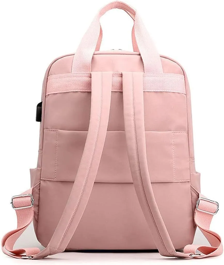 Backpack for women Waterproof Ladies Shoulder Female Laptop Backpacks Quality Business Bags (Pink)