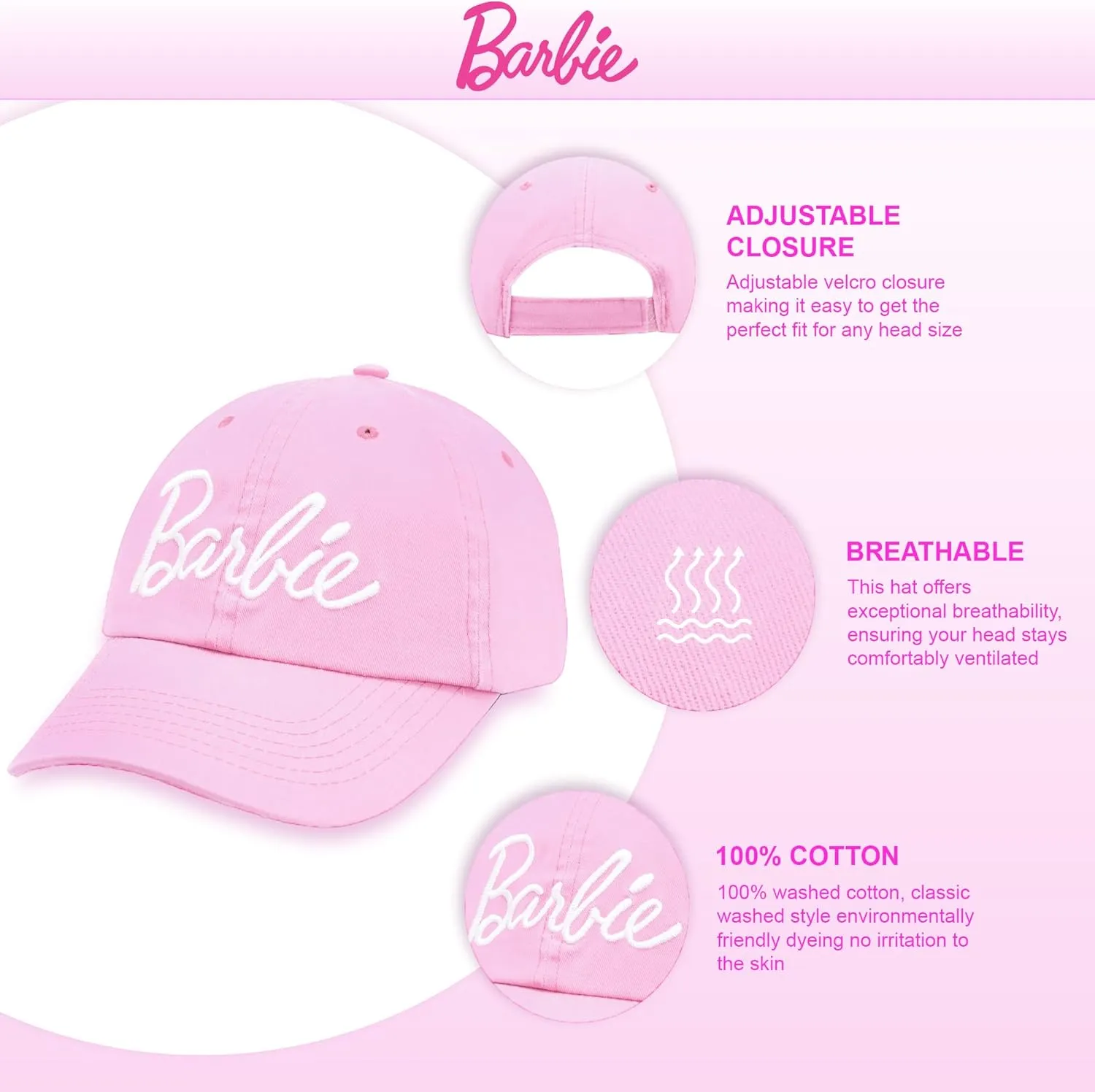 Barbie Cotton Pink Hat For Girls' hat
