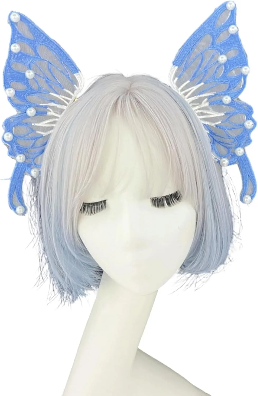 Baroques Pearls Embellished Fairys Hairpiece Delicate Hair Jewelry Mesh Texture for Renaissances Cosplay Photography