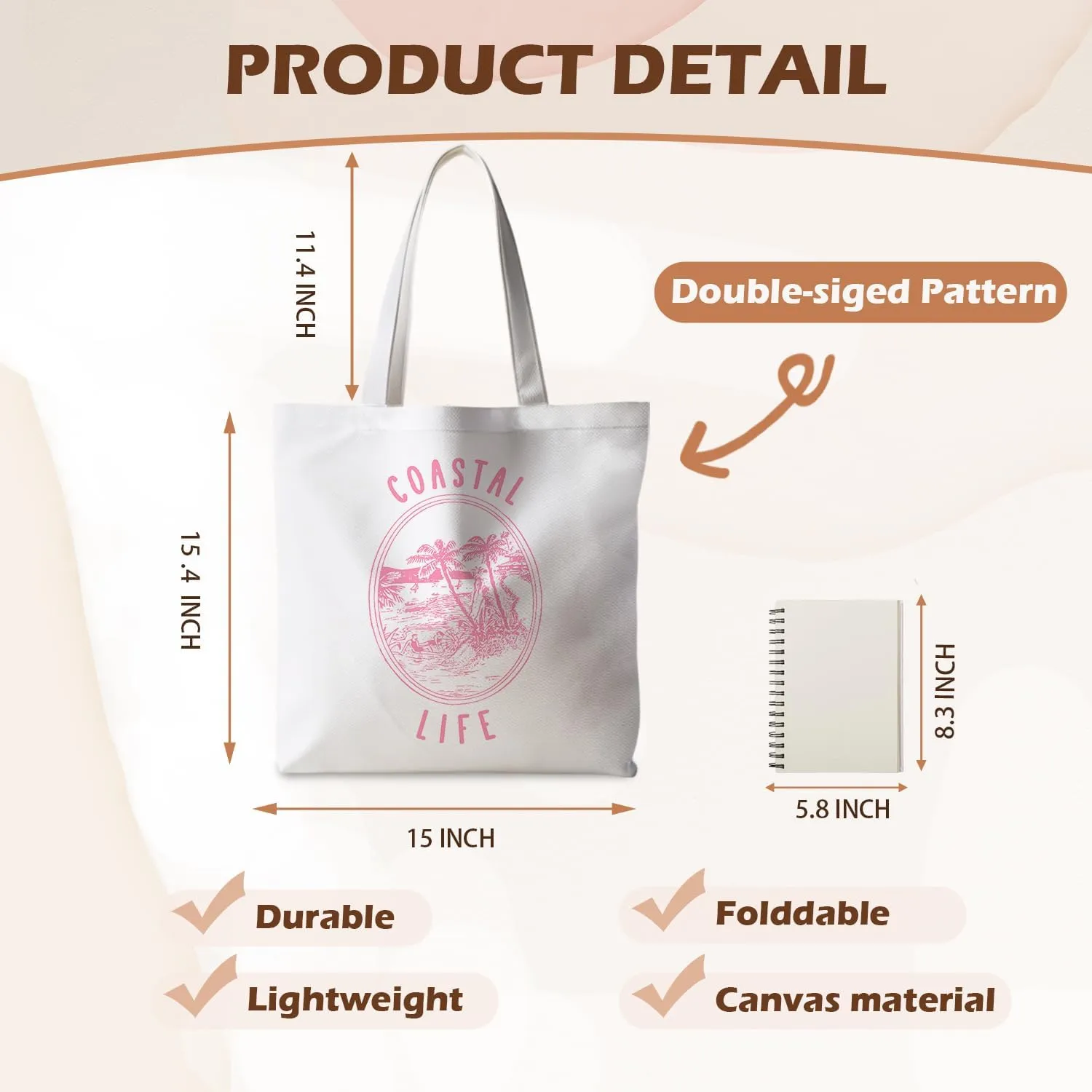 Beach Tote Bag, Summer Tote Bag for Women, Summer Reusable Grocery Bags Shopping Bags