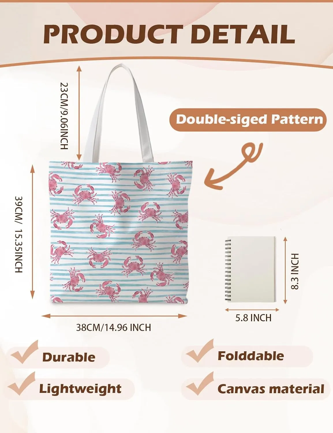Beach Tote Bag, Summer Tote Bag for Women, Summer Reusable Grocery Bags Shopping Bags