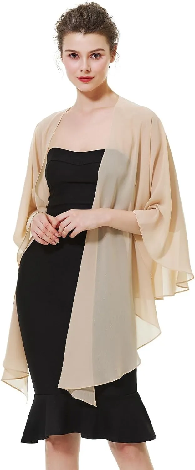 BEAUTELICATE Shawls Wraps Scarf Chiffon For Women Bridal Wedding Evening Dresses