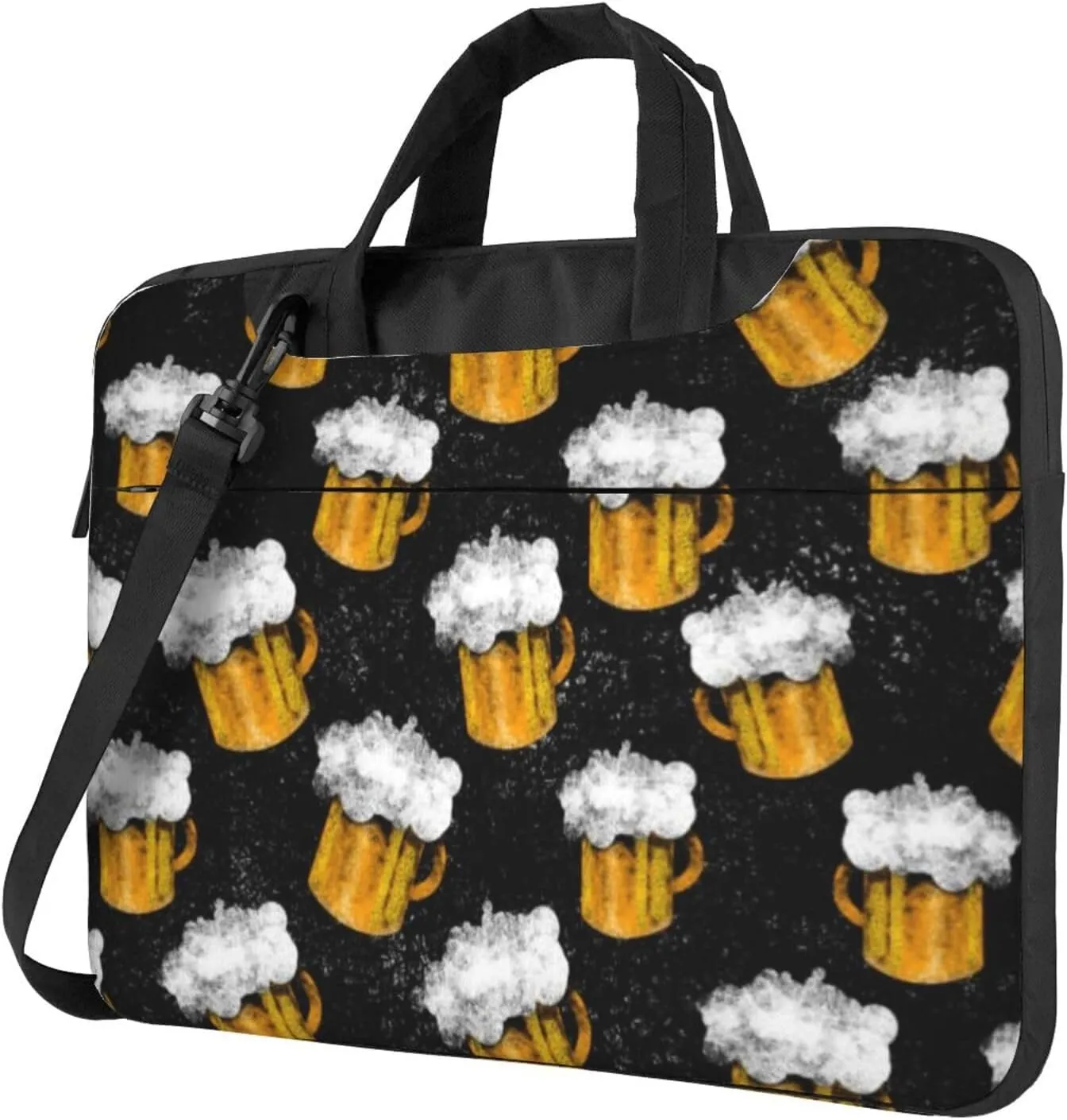 Beers Pattern Stylish 13-15.6 Inch Laptop Bag For Man And Women, Computer Messenger Bag, Trendy Shoulder Strap Design