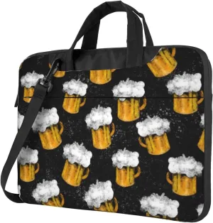 Beers Pattern Stylish 13-15.6 Inch Laptop Bag For Man And Women, Computer Messenger Bag, Trendy Shoulder Strap Design